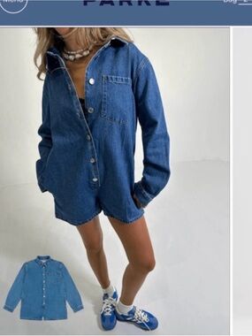 Parle Denim Button-Up Shirt Jacket - Blue